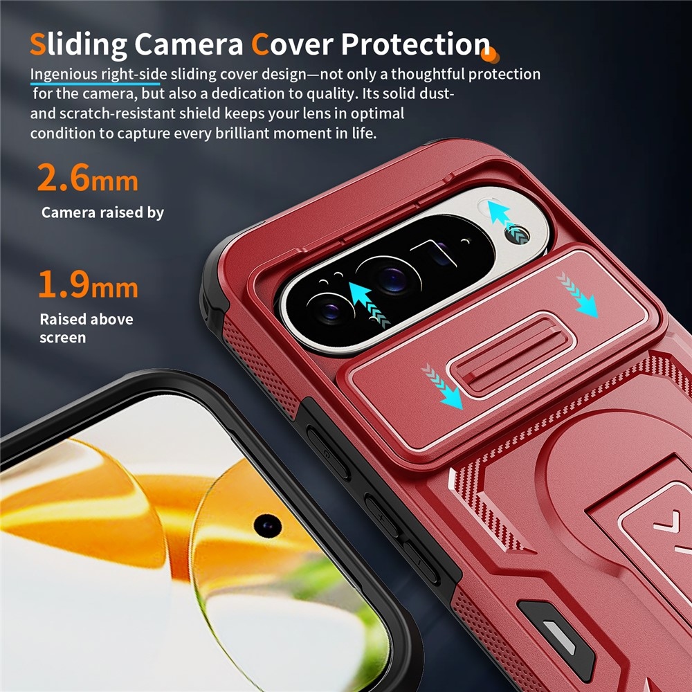 Slide ütésálló tok a Google Pixel 11 Pro XL / 10 Pro XL készülékhez – piros