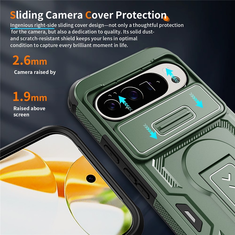 Slide kopásálló tok a Google Pixel 11 Pro XL / 10 Pro XL készülékhez – zöld