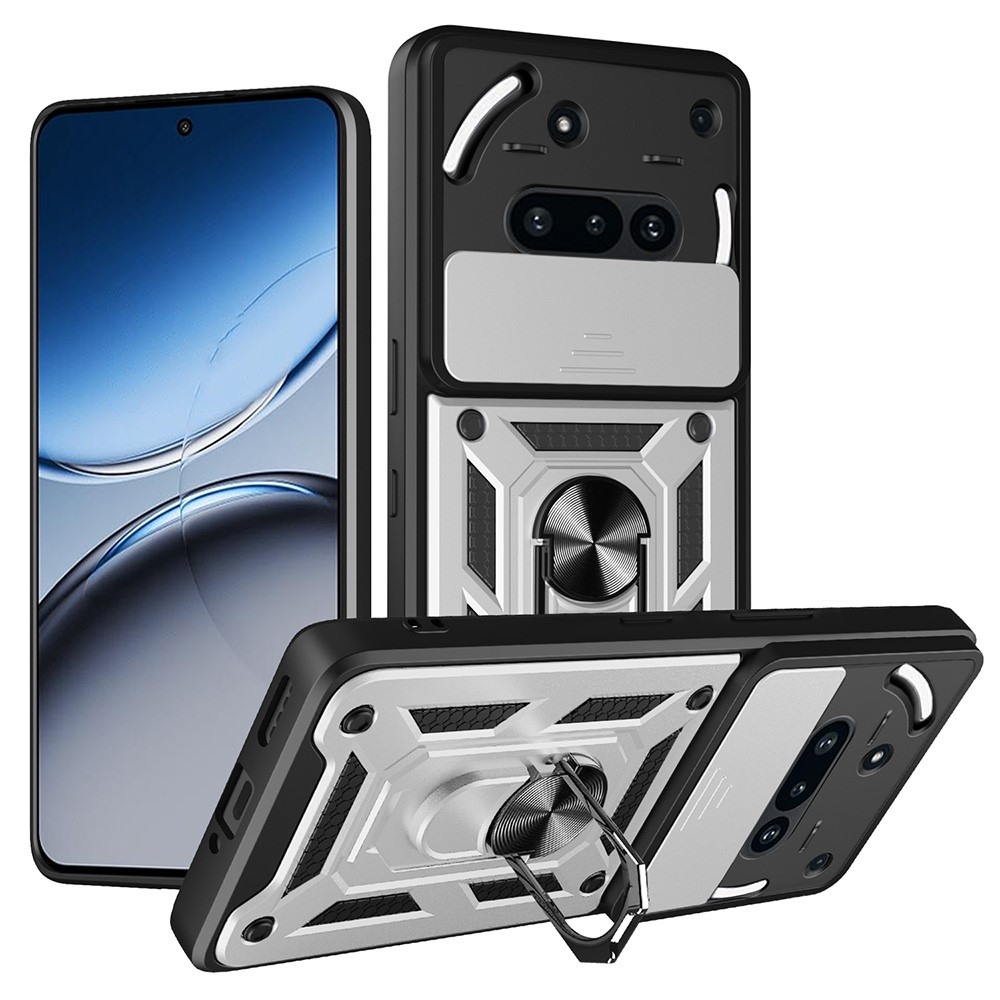 Tartós csúszásbiztos borító Nothing Phone (3a) készülékhez - ezüst színű