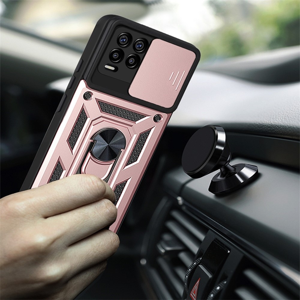Csúszásgátló tok a Realme 8/8 Pro-hoz – rózsaszín-arany