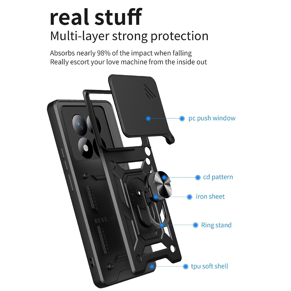 Tartós csúszásbiztos borító Xiaomi Redmi Note 15 Pro+ 5G/Xiaomi Poco M8 Pro 5G - fekete