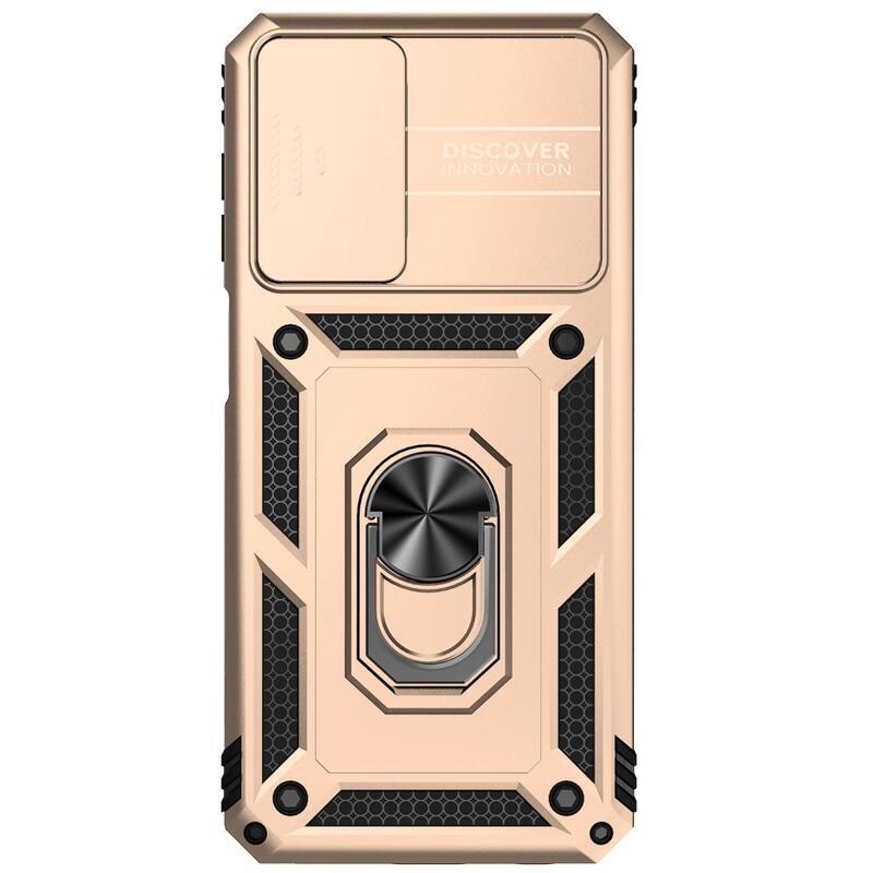 Csúsztatható, tartós hibrid borítás ujjbeggyel a Samsung Galaxy A23 4G/5G készülékre - arany színben