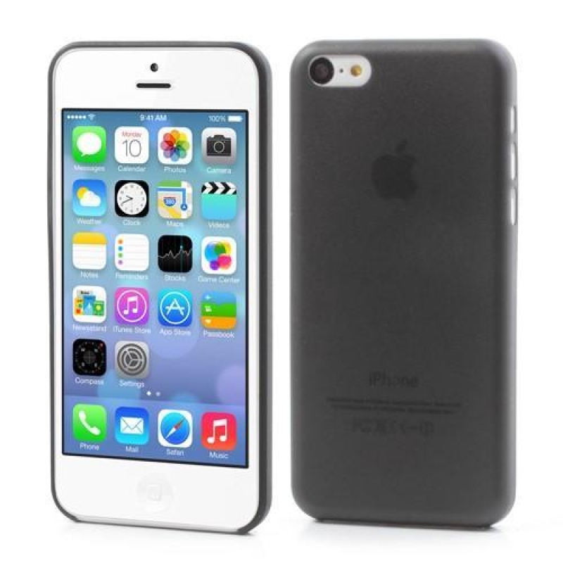 Vékony műanyag tok iPhone 5C készülékhez - fekete