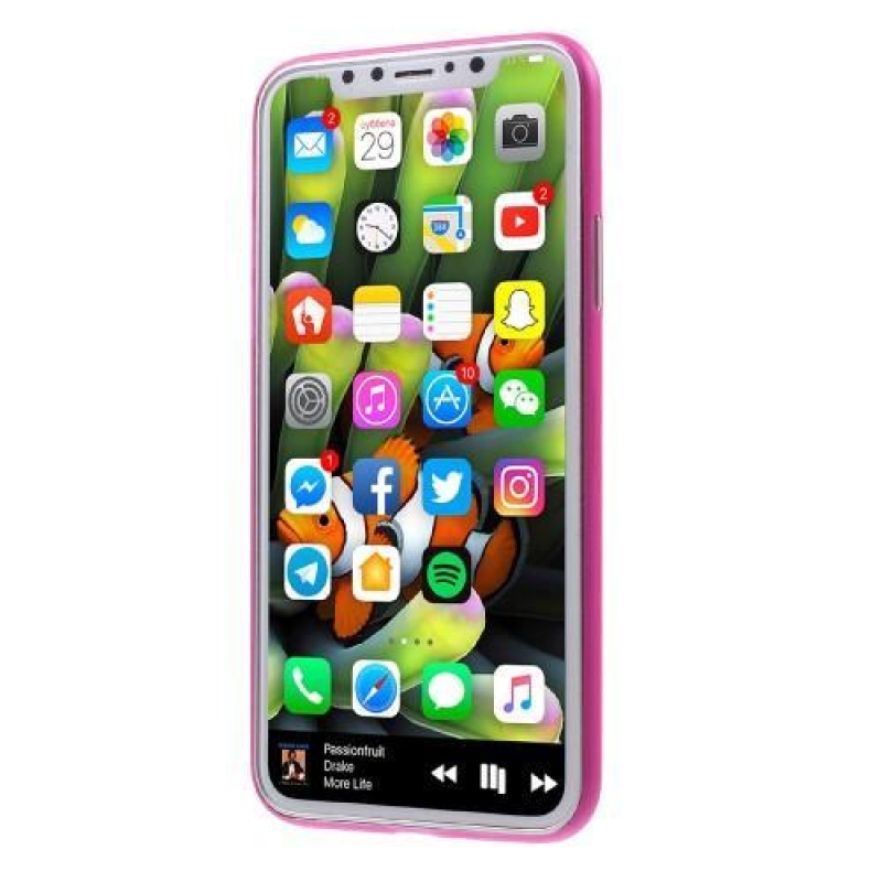 Vékony műanyag tok iPhone X készülékhez - rózsaszín