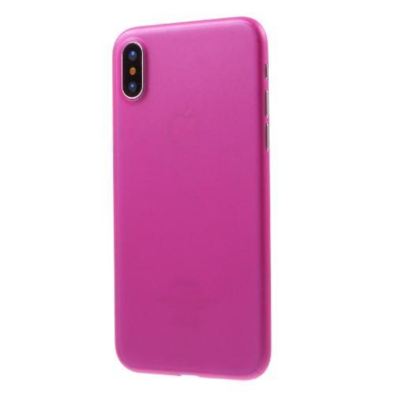 Vékony műanyag tok iPhone X készülékhez - rózsaszín