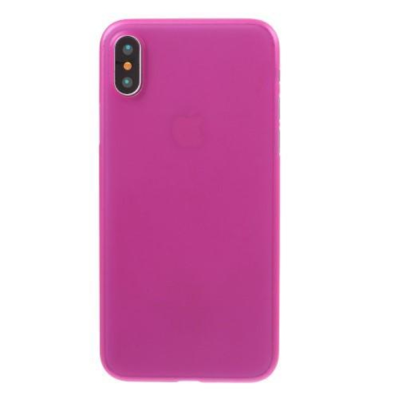 Vékony műanyag tok iPhone X készülékhez - rózsaszín