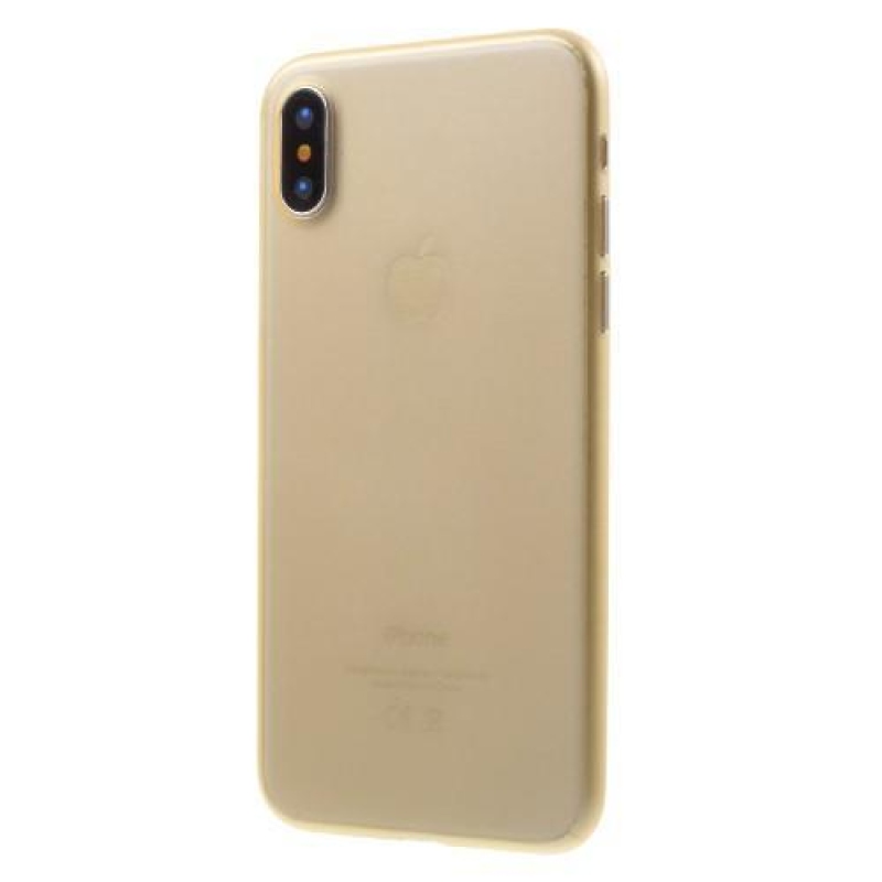 Vékony műanyag tok iPhone X készülékhez - arany