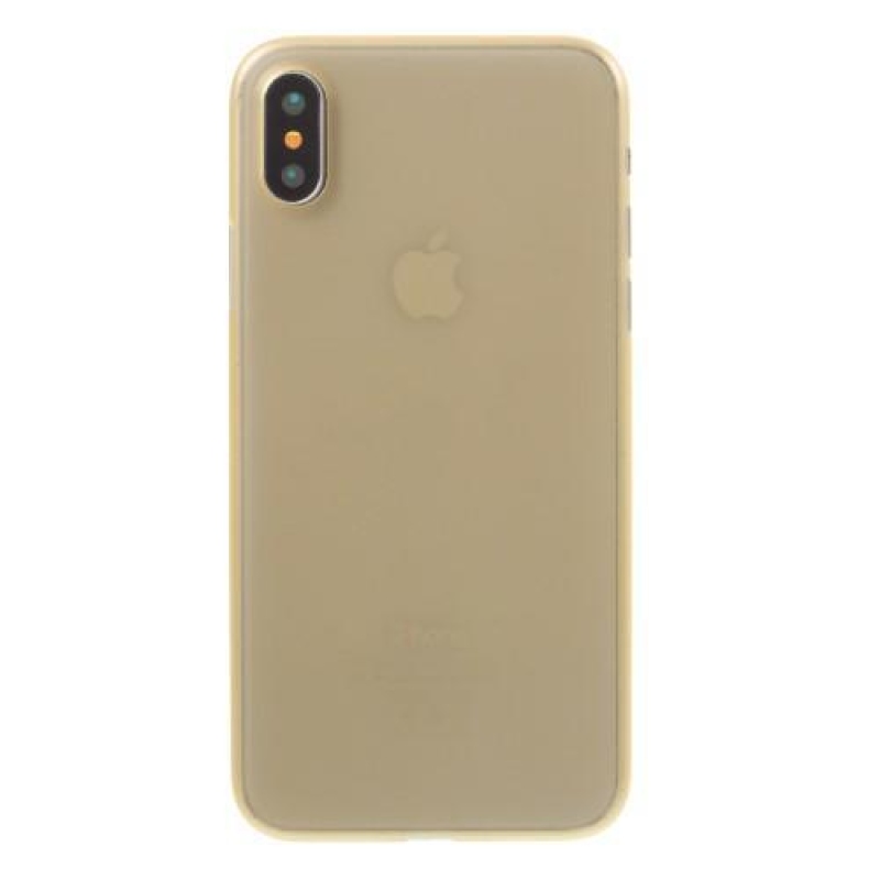 Vékony műanyag tok iPhone X készülékhez - arany