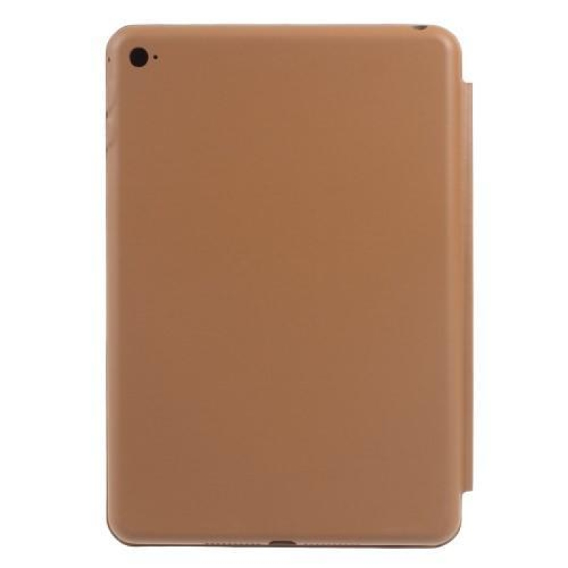 Vékony, állítható tok PU bőr patenttal iPad mini 4 készülékhez - barna