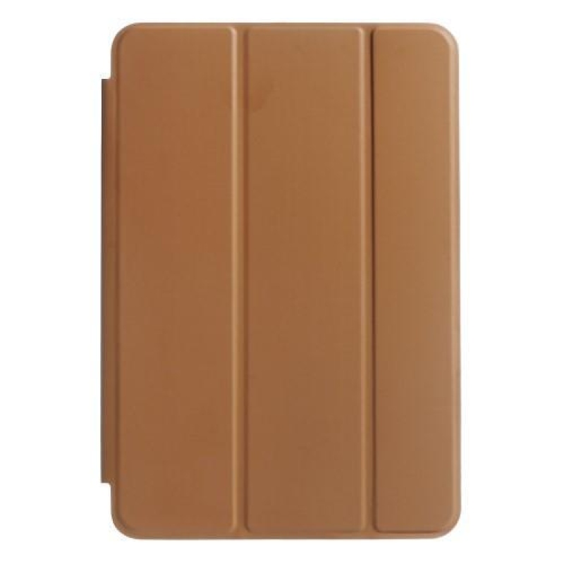 Vékony, állítható tok PU bőr patenttal iPad mini 4 készülékhez - barna