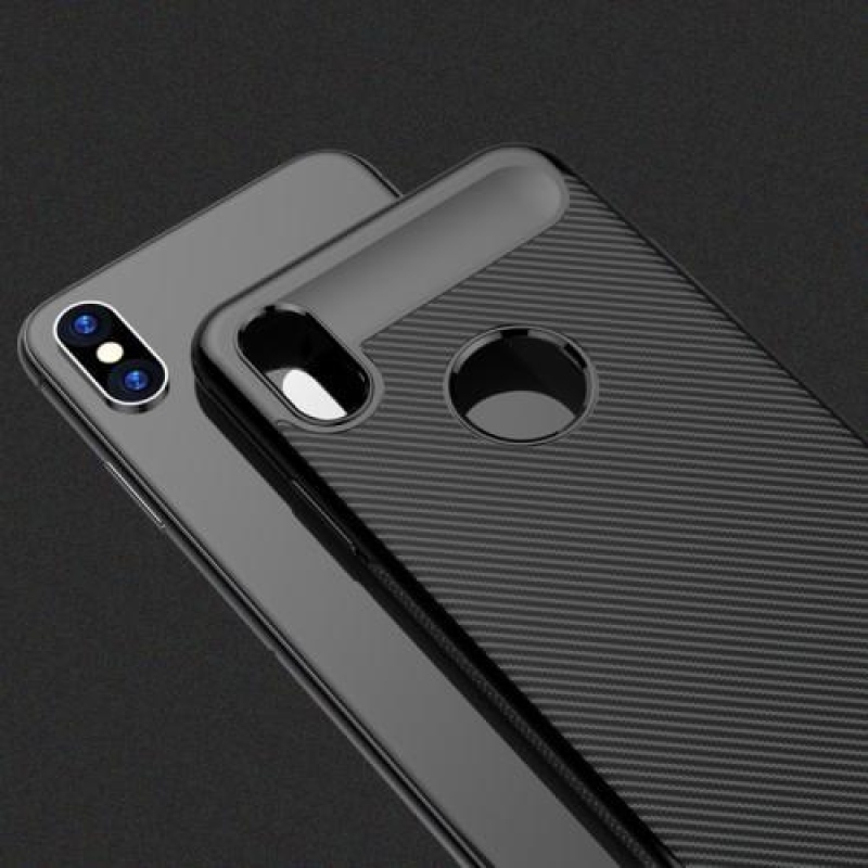 Vékony, texturált zselés tok iPhone X készülékhez - kék