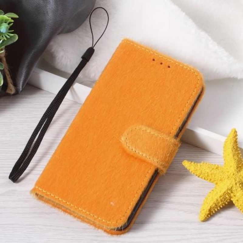 Slot PU bőr pénztárca tok iPhone X készülékhez - narancssárga
