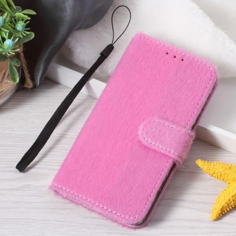 Rózsaszín, PU bőr tárca tok iPhone X készülékhez - rózsaszín