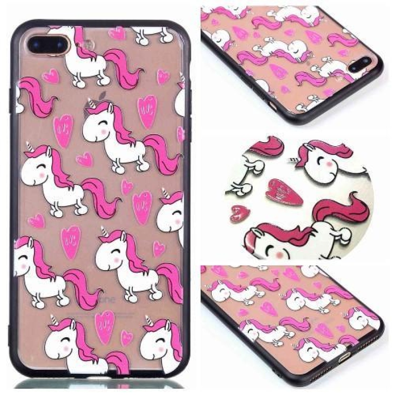 Lassú gél hibrid tok iPhone 7 Plus és iPhone 8 Plus készülékhez - egyszarvúak