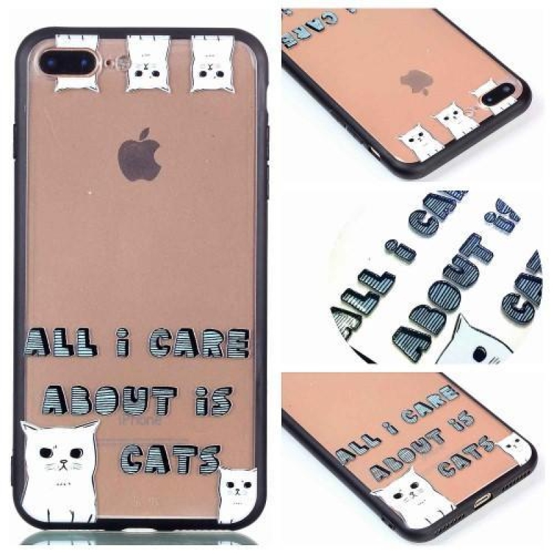 Lassú gél hibrid tok iPhone 7 Plus és iPhone 8 Plus készülékhez - macska