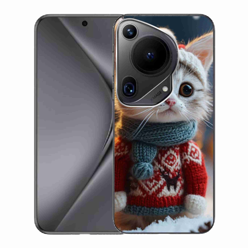 Gél borító mmCase a Huawei Pura 70 Ultra számára - cica pulóverben