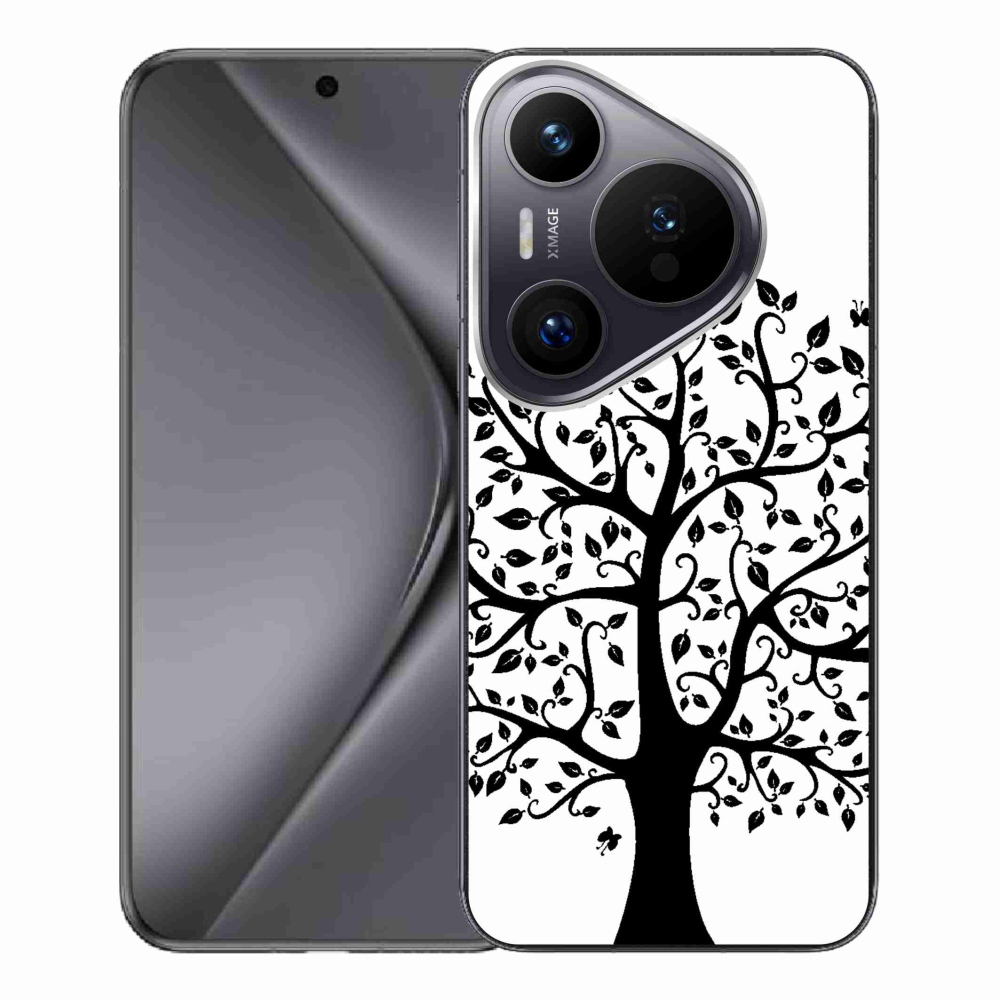 Gél borítás mmCase a Huawei Pura 70 Pro - fekete-fehér fa