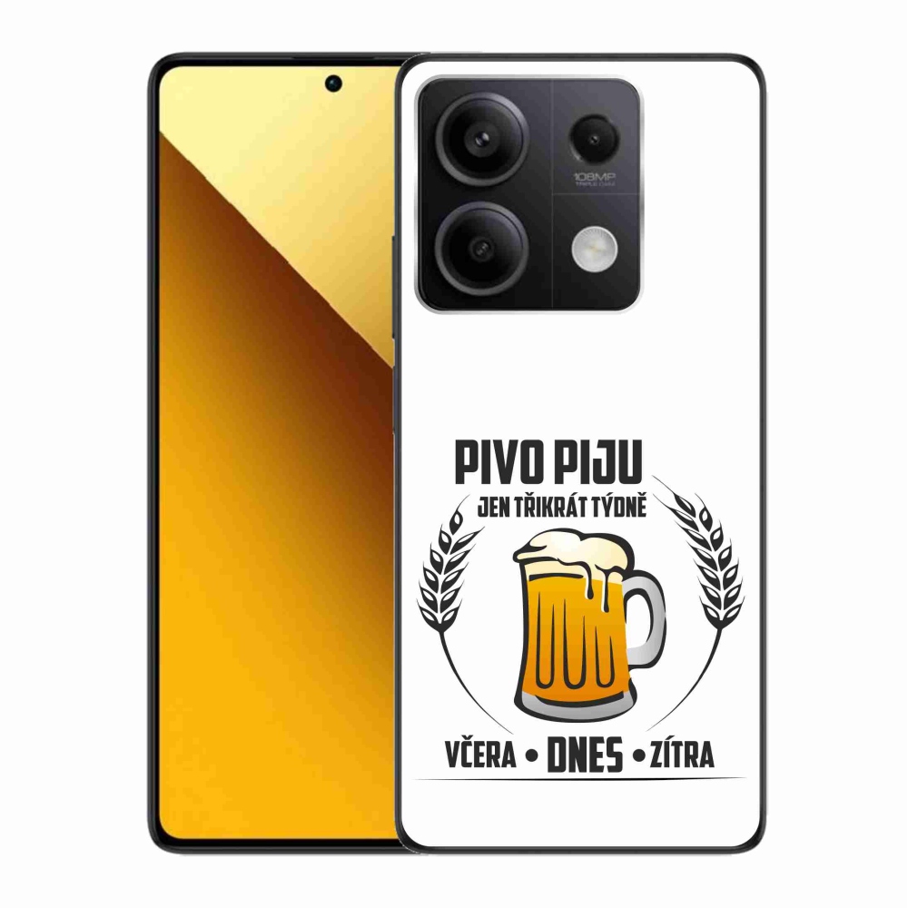 Gél borítás mmCase a Xiaomi Redmi Note 13 5G számára - sör motívum fehér háttérrel