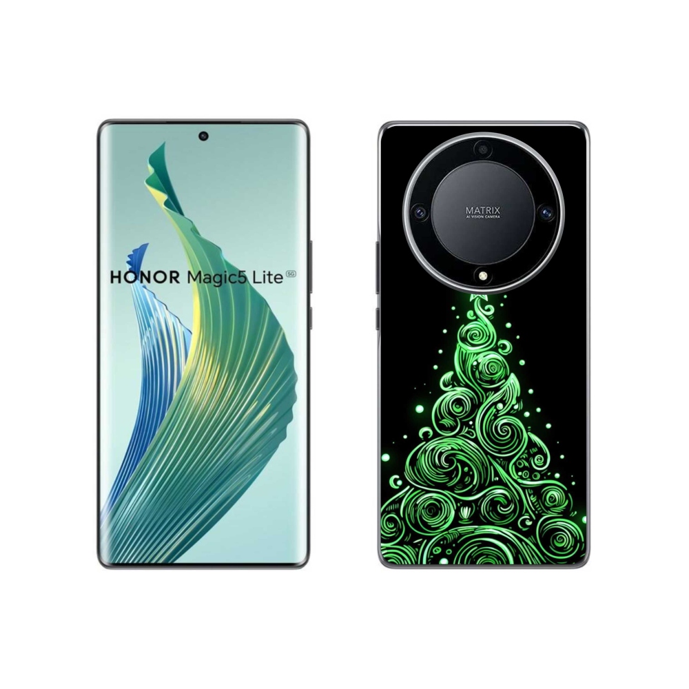 Gél borítás mmCase a Honor Magic 5 Lite 5G számára - neon karácsonyfa 3