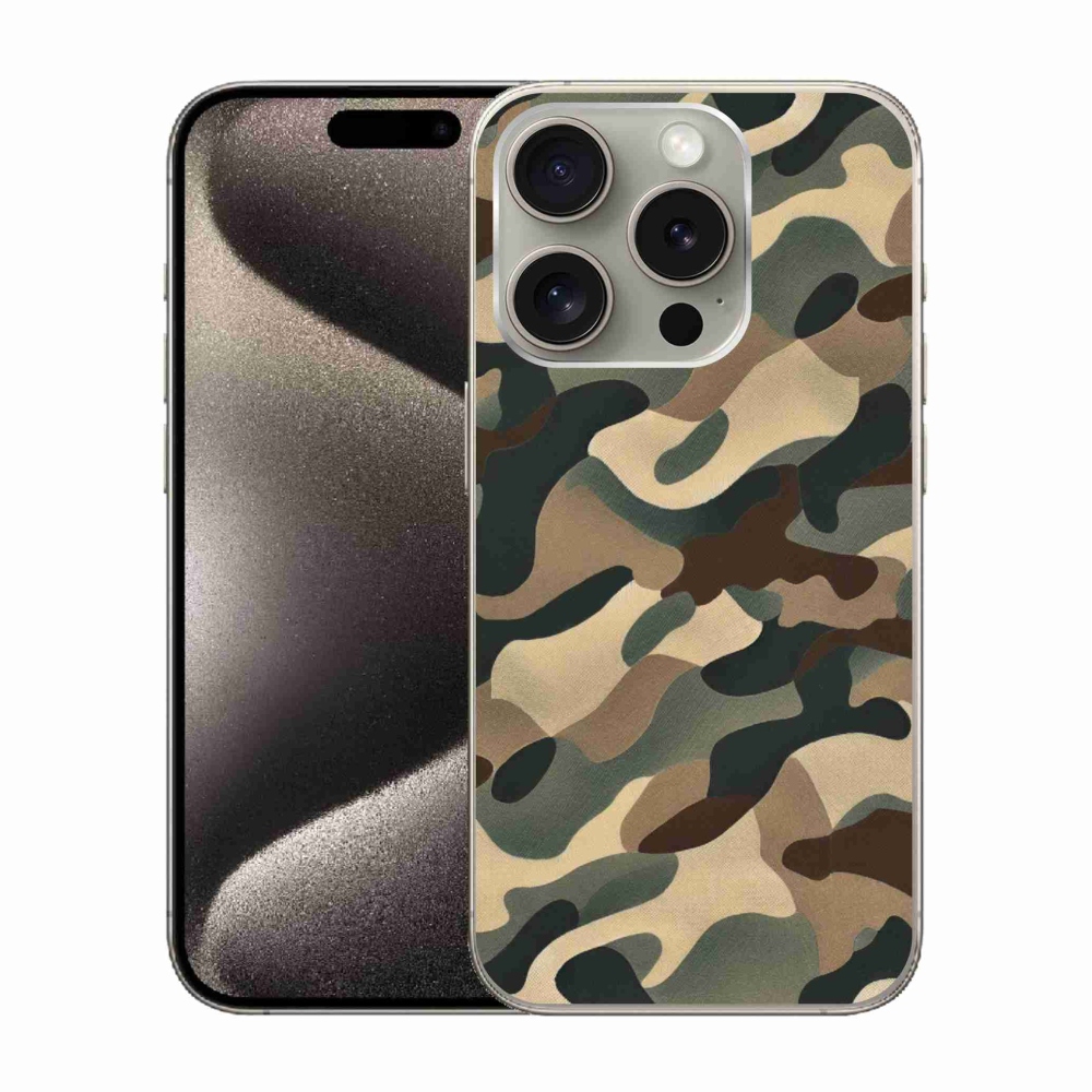 Zselés borítás mmCase iPhone 15 Pro készülékhez - terepszínű minta 11