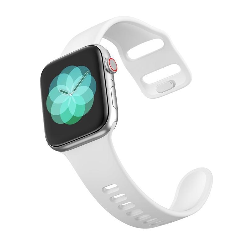 Intelligens szilikon szíj Apple Watch 5/4 40mm, 3/2/1 38mm órához - fehér
