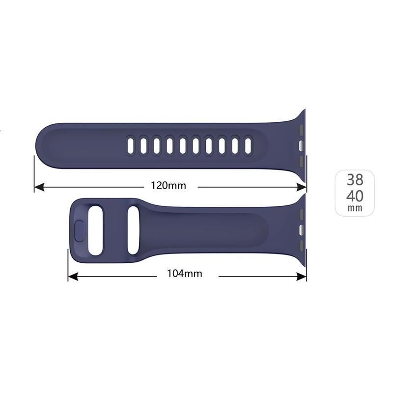 Intelligens szilikon szíj Apple Watch 5/4 40mm, 3/2/1 38mm órához - sötétkék