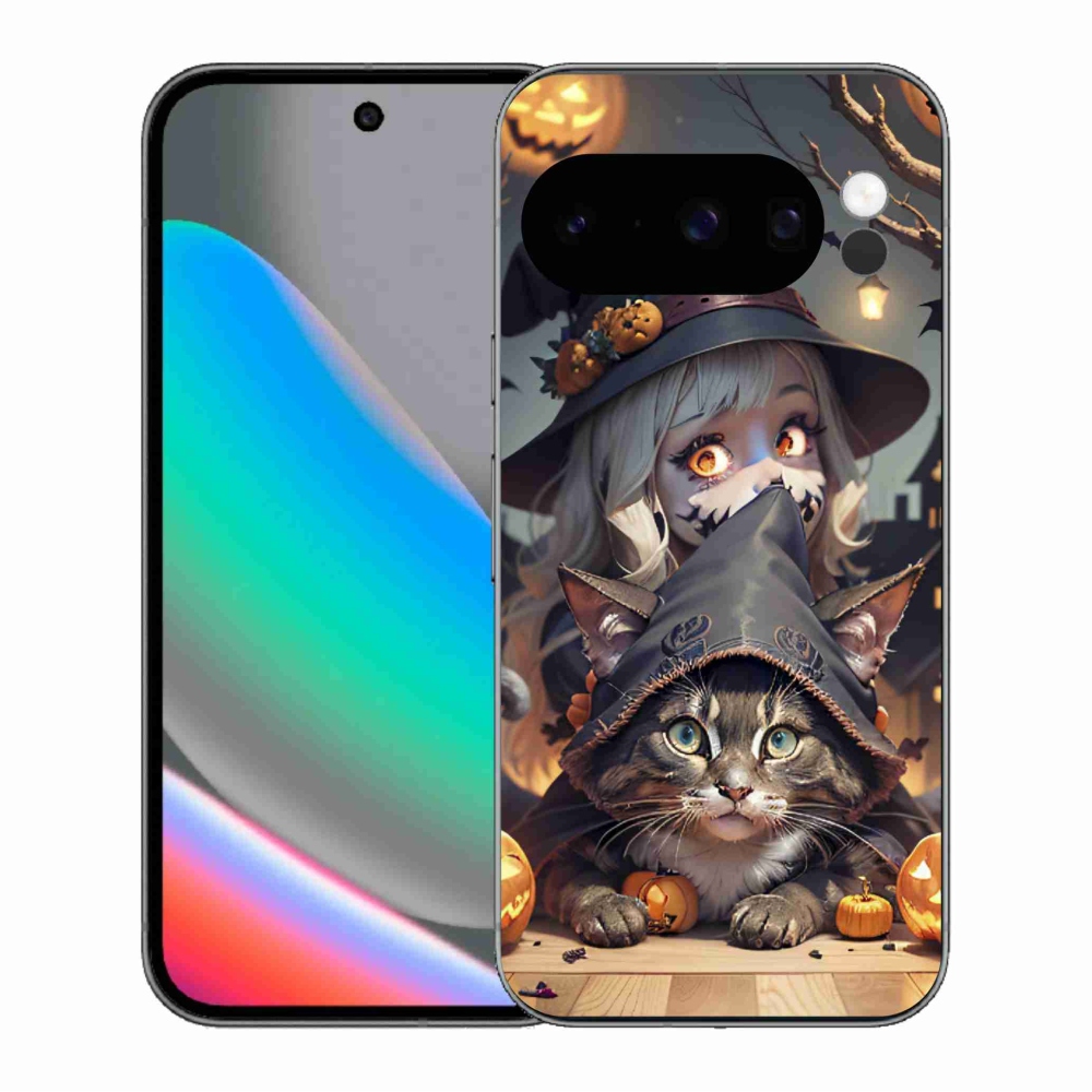 Gél borítás mmCase a Google Pixel 10 Pro számára - boszorkány macskával