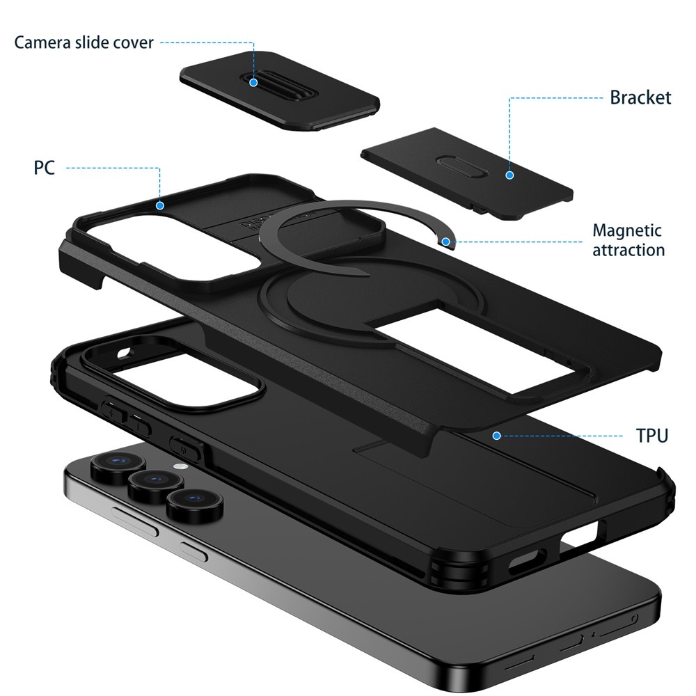 Smooth strapabíró tok MagSafe-vel a Samsung Galaxy S26 FE/S25 FE-hez – fekete