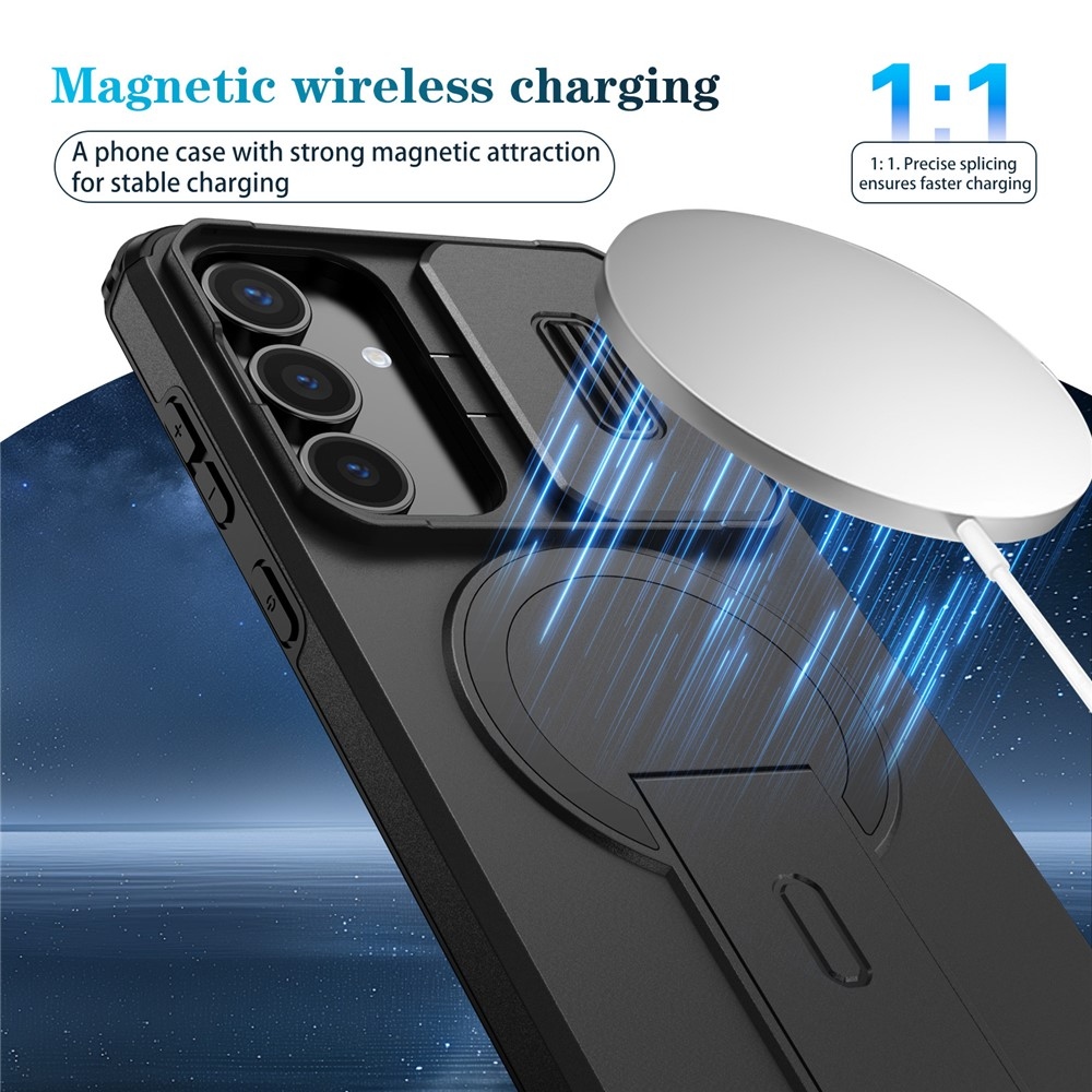 Smooth strapabíró tok MagSafe-vel a Samsung Galaxy S26 FE/S25 FE-hez – fekete