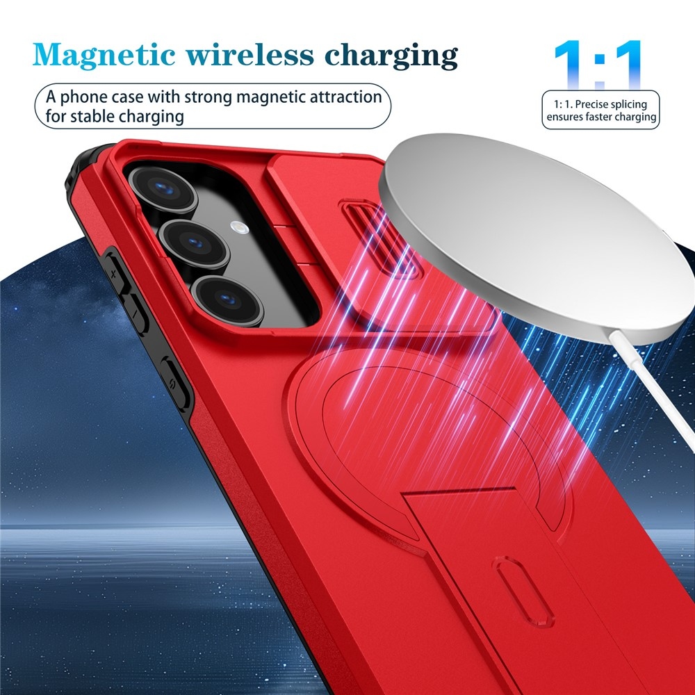 Smooth strapabíró tok MagSafe-vel a Samsung Galaxy S26 FE/S25 FE-hez – piros