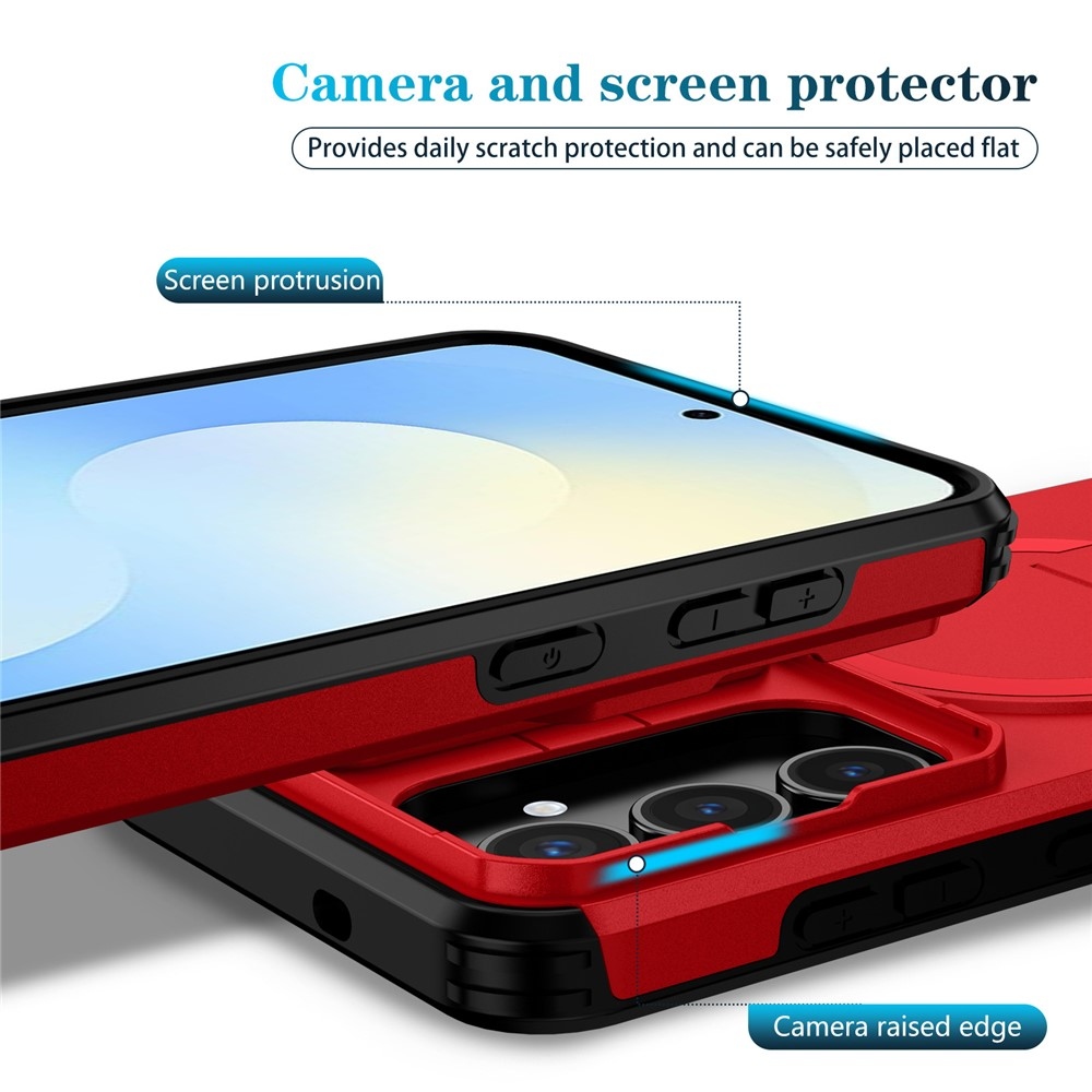 Smooth strapabíró tok MagSafe-vel a Samsung Galaxy S26 FE/S25 FE-hez – piros