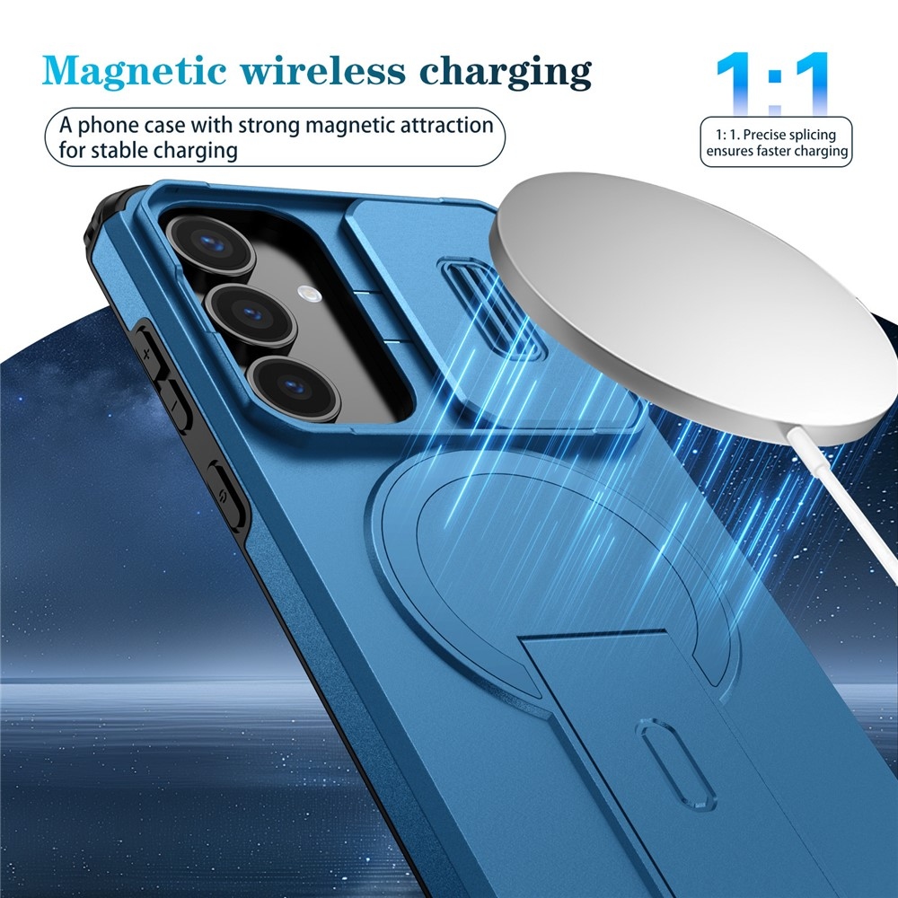 Smooth strapabíró tok MagSafe-kel a Samsung Galaxy S26 FE/S25 FE-hez – kék