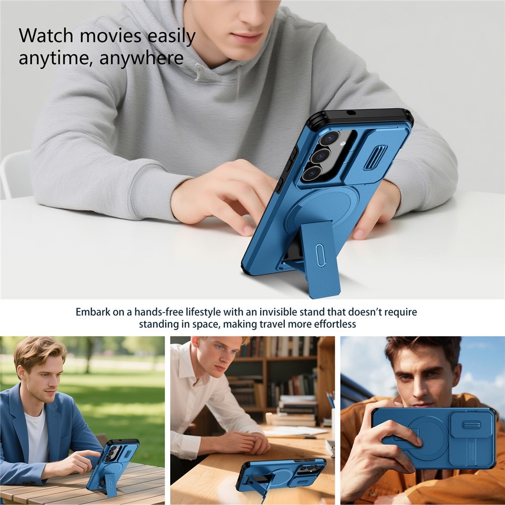 Smooth strapabíró tok MagSafe-kel a Samsung Galaxy S26 FE/S25 FE-hez – kék