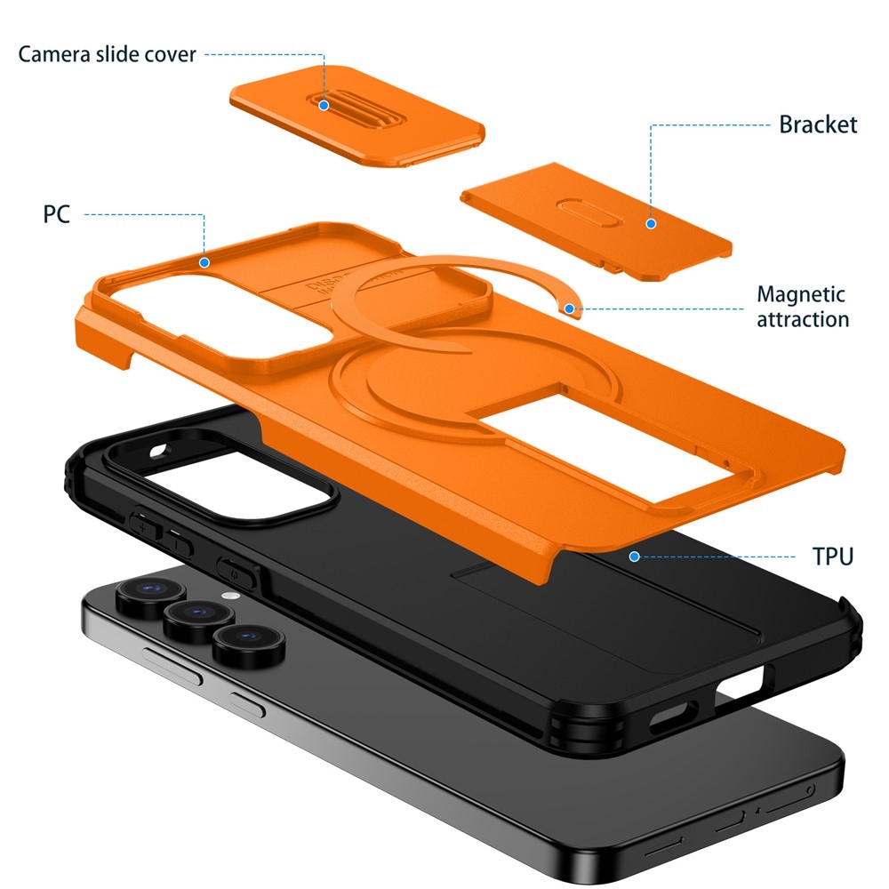 Smooth strapabíró tok MagSafe-vel a Samsung Galaxy S26 FE/S25 FE készülékekhez – narancssárga