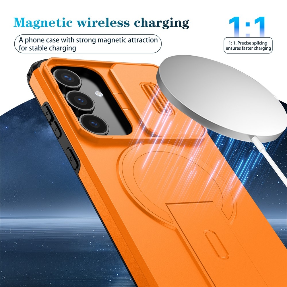 Smooth strapabíró tok MagSafe-vel a Samsung Galaxy S26 FE/S25 FE készülékekhez – narancssárga