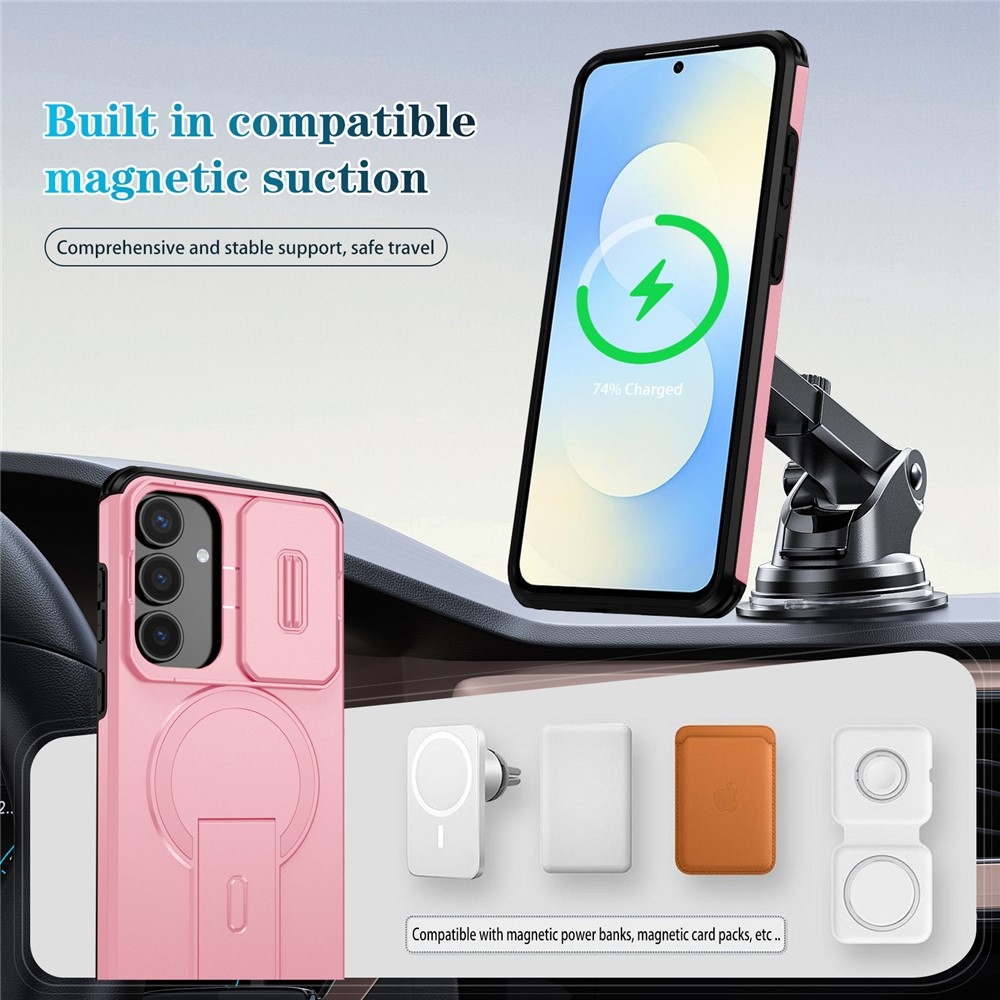 Smooth strapabíró tok MagSafe-vel a Samsung Galaxy S26 FE/S25 FE-hez – rózsaszín