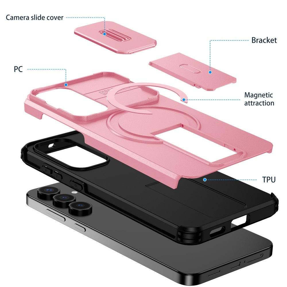 Smooth strapabíró tok MagSafe-vel a Samsung Galaxy S26 FE/S25 FE-hez – rózsaszín