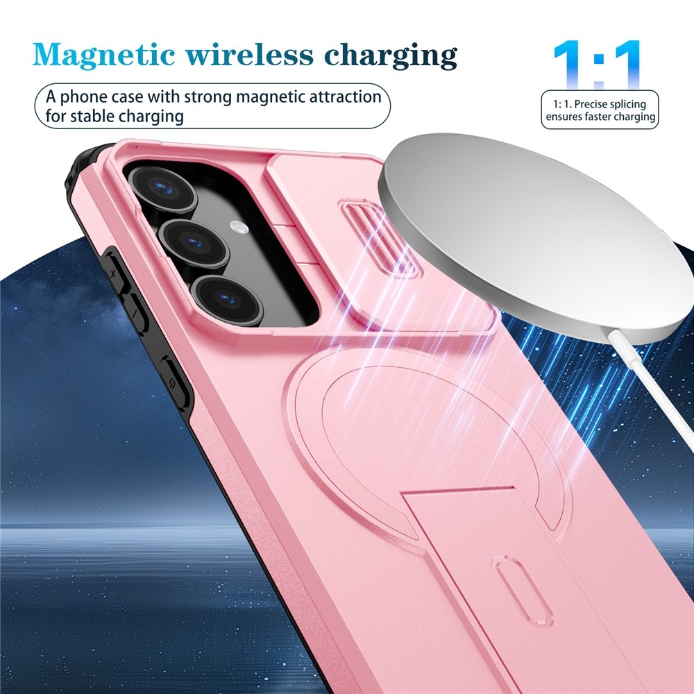 Smooth strapabíró tok MagSafe-vel a Samsung Galaxy S26 FE/S25 FE-hez – rózsaszín