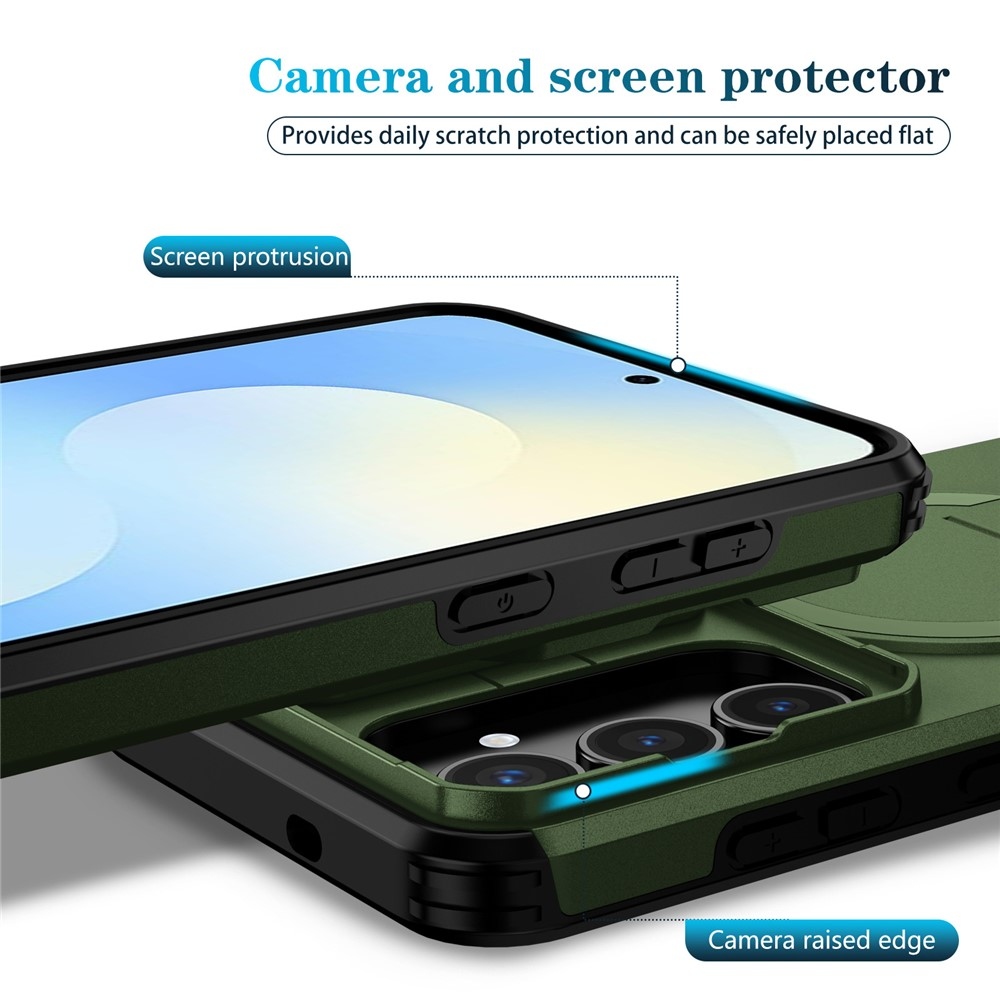 Smooth strapabíró tok MagSafe-vel a Samsung Galaxy S26 FE/S25 FE-hez – zöld