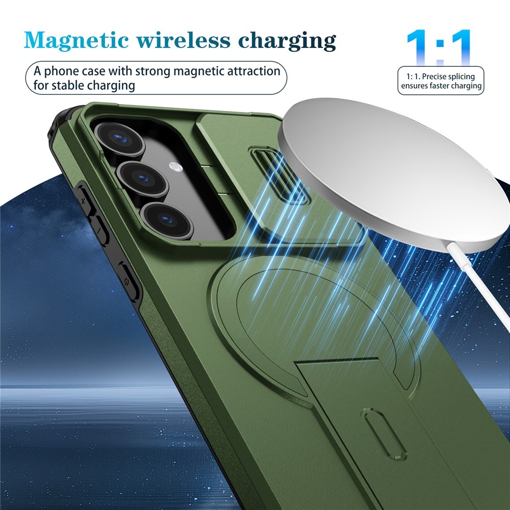 Smooth strapabíró tok MagSafe-vel a Samsung Galaxy S26 FE/S25 FE-hez – zöld