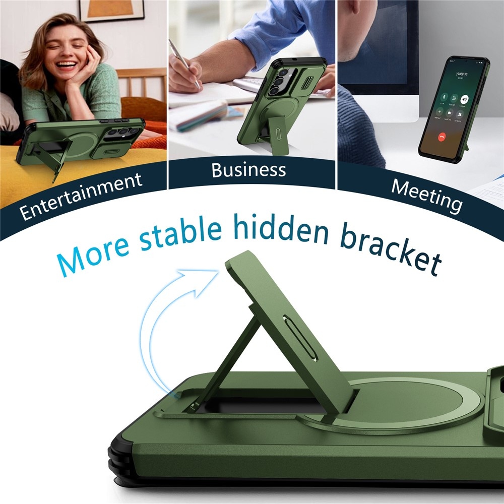 Smooth strapabíró tok MagSafe-vel a Samsung Galaxy S26 FE/S25 FE-hez – zöld