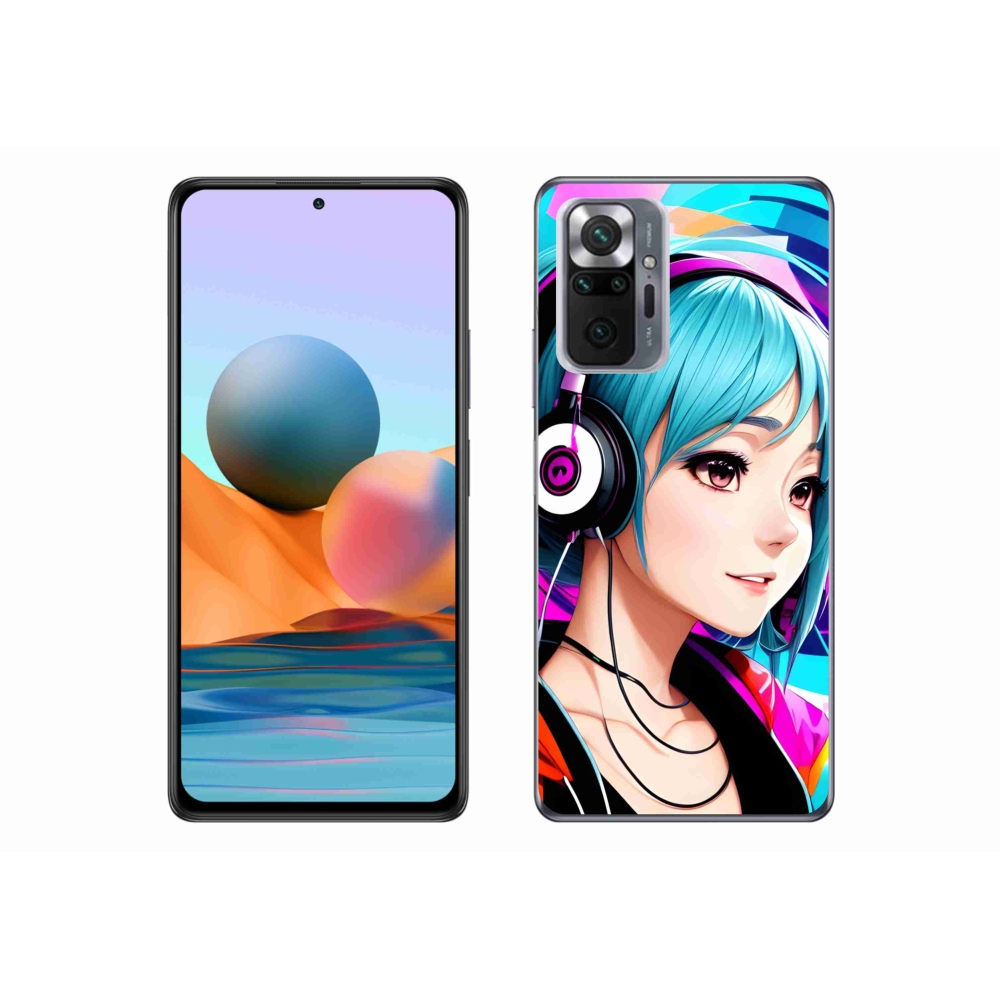 Gél borítás mmCase a Xiaomi Redmi Note 10 Pro-hoz - lány fejhallgatóval