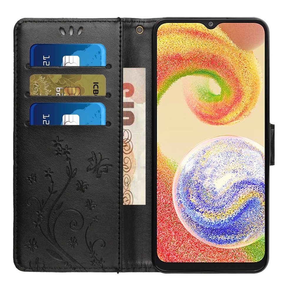 Virágok könyv tok Samsung Galaxy A06 4G készülékhez - fekete