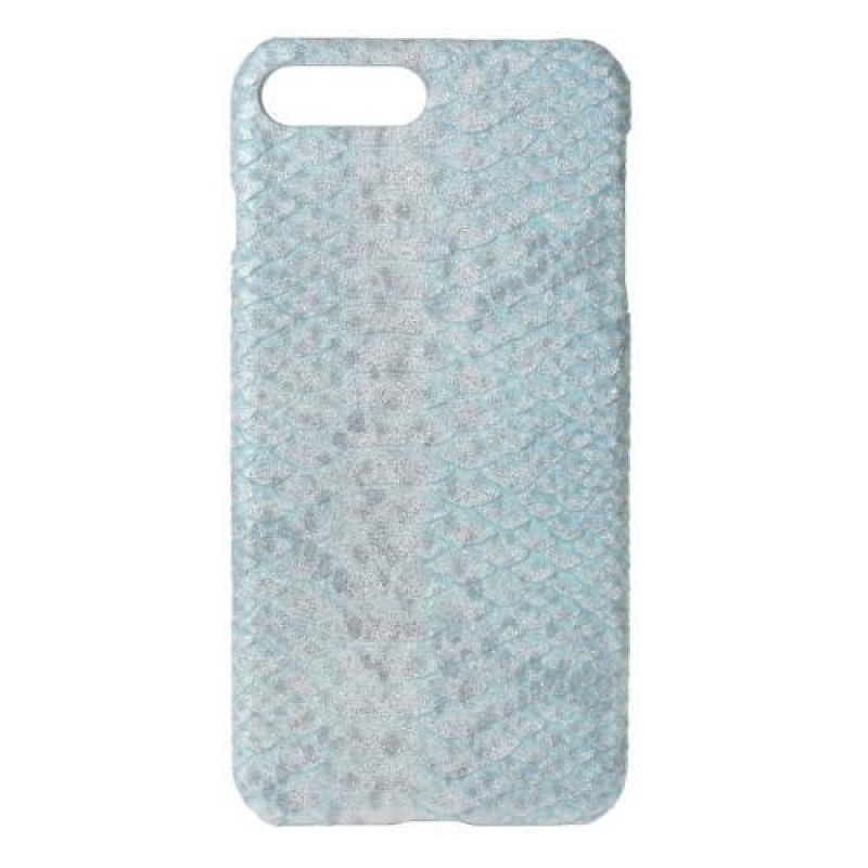 Kígyó műanyag tok PU bőrrel borítva iPhone 8 Plus és 7 Plus készülékhez - kék