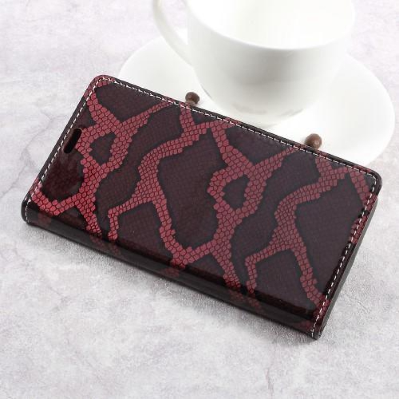 SnakeStyle könyvtáska Sony Xperia L1 készülékhez - bordó színben