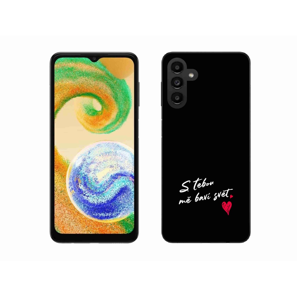 Zselés borító mmCase Samsung Galaxy A04s (164.7x76.7x9.1mm) - text in love 1 fekete háttérrel