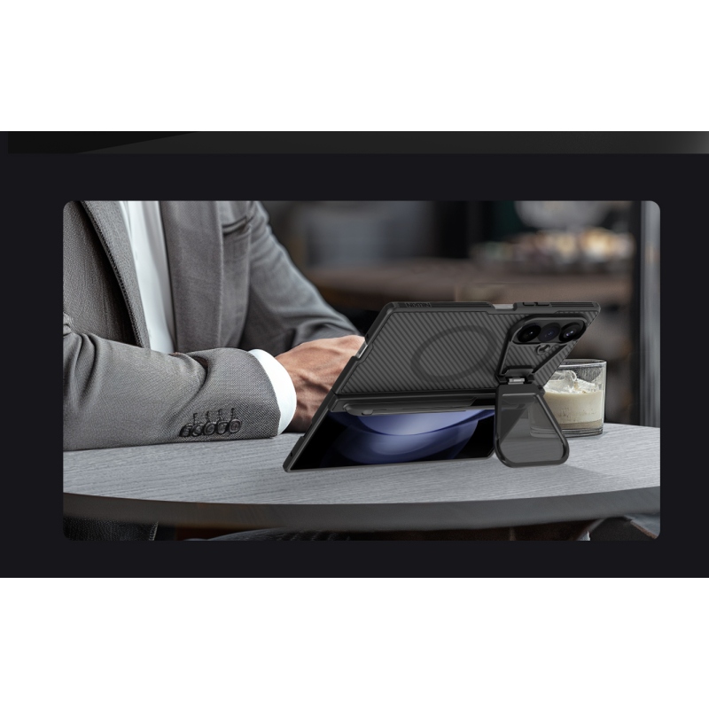 Nillkin CamShield Prop mágneses tolltartóval (átlátszó lencse) hátsó tok a Samsung Galaxy Z Fold 8 Ultra készülékhez, átlátszó fekete