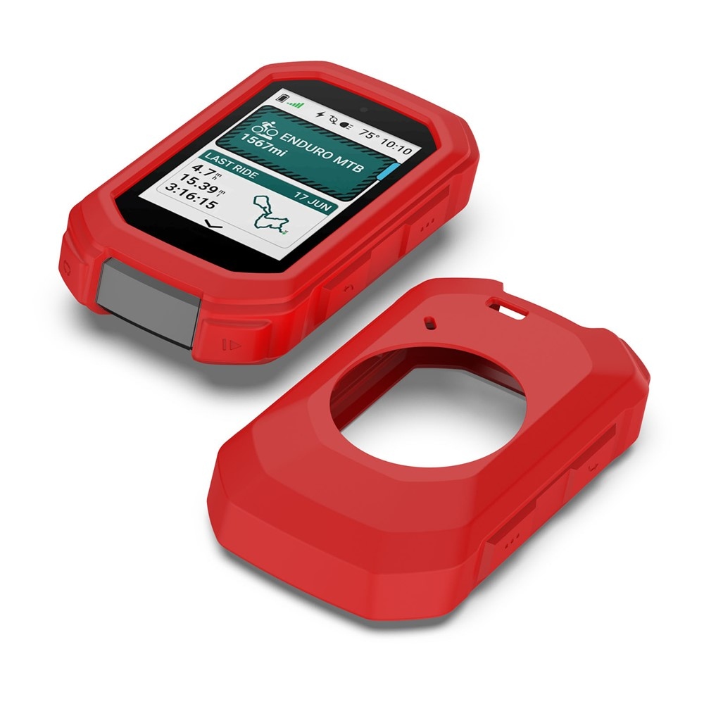 Kényelmes szilikon tok Garmin Edge MTB GPS kerékpáros navigációhoz - piros