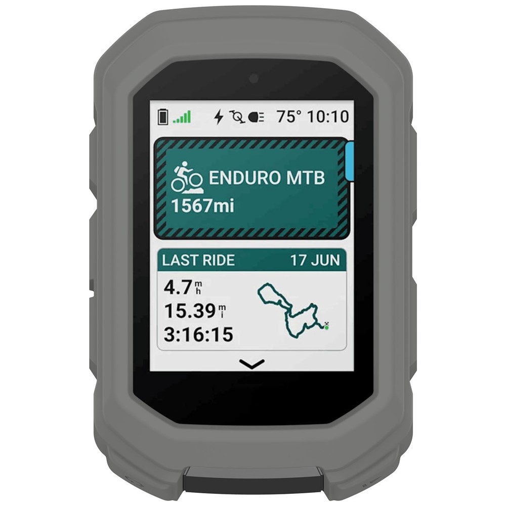Kényelmes szilikon tok Garmin Edge MTB GPS kerékpáros navigációhoz - sötétszürke