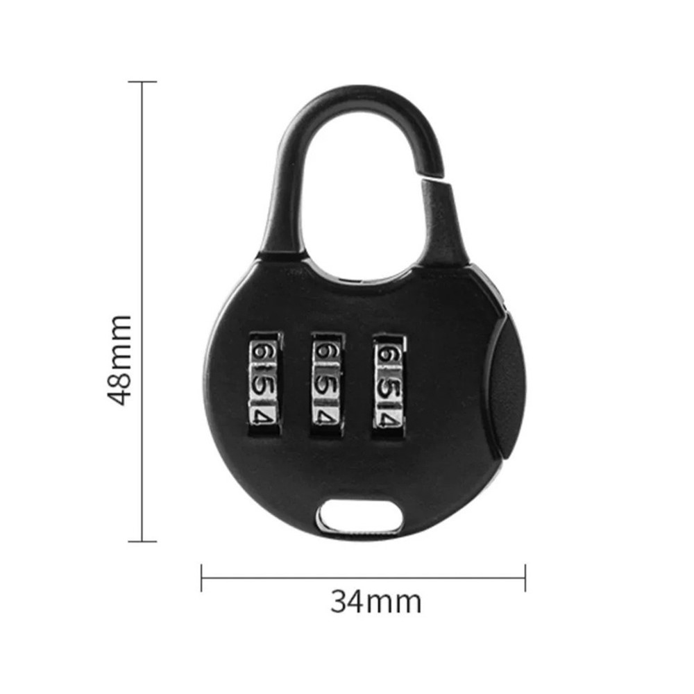 5 db-os mini kombinációs zár háromjegyű kóddal